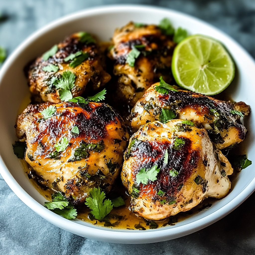 Recipe preparation for Cilantro Lime Chicken Thighs