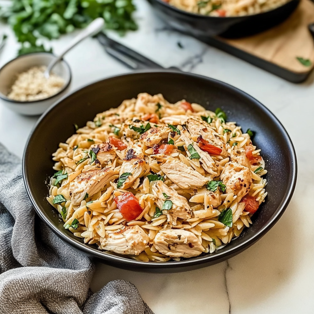 Recipe preparation for One-Pot Chicken Orzo