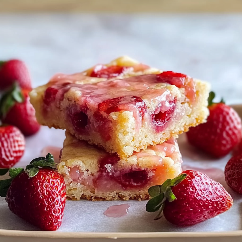 Recipe preparation for Strawberry Lemon Blondies