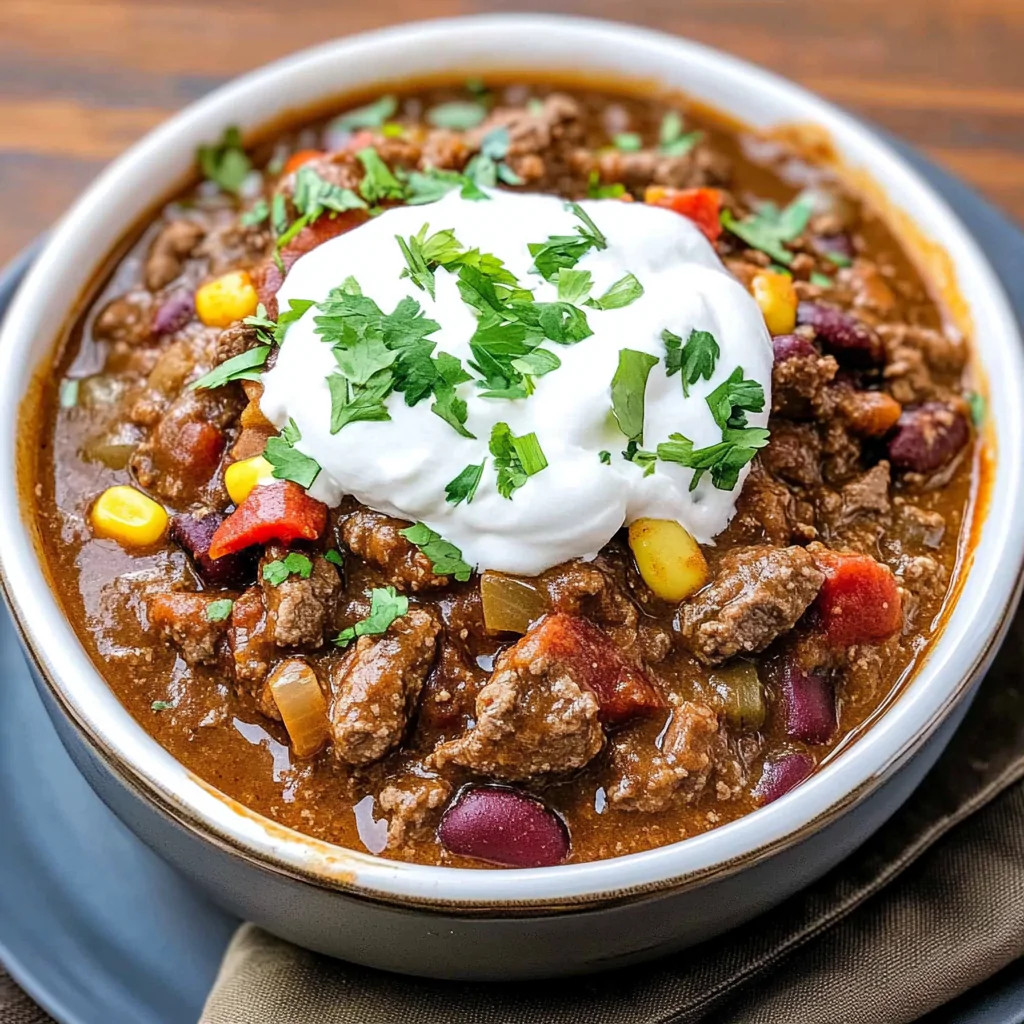 Recipe preparation for Spicy Steak Chili