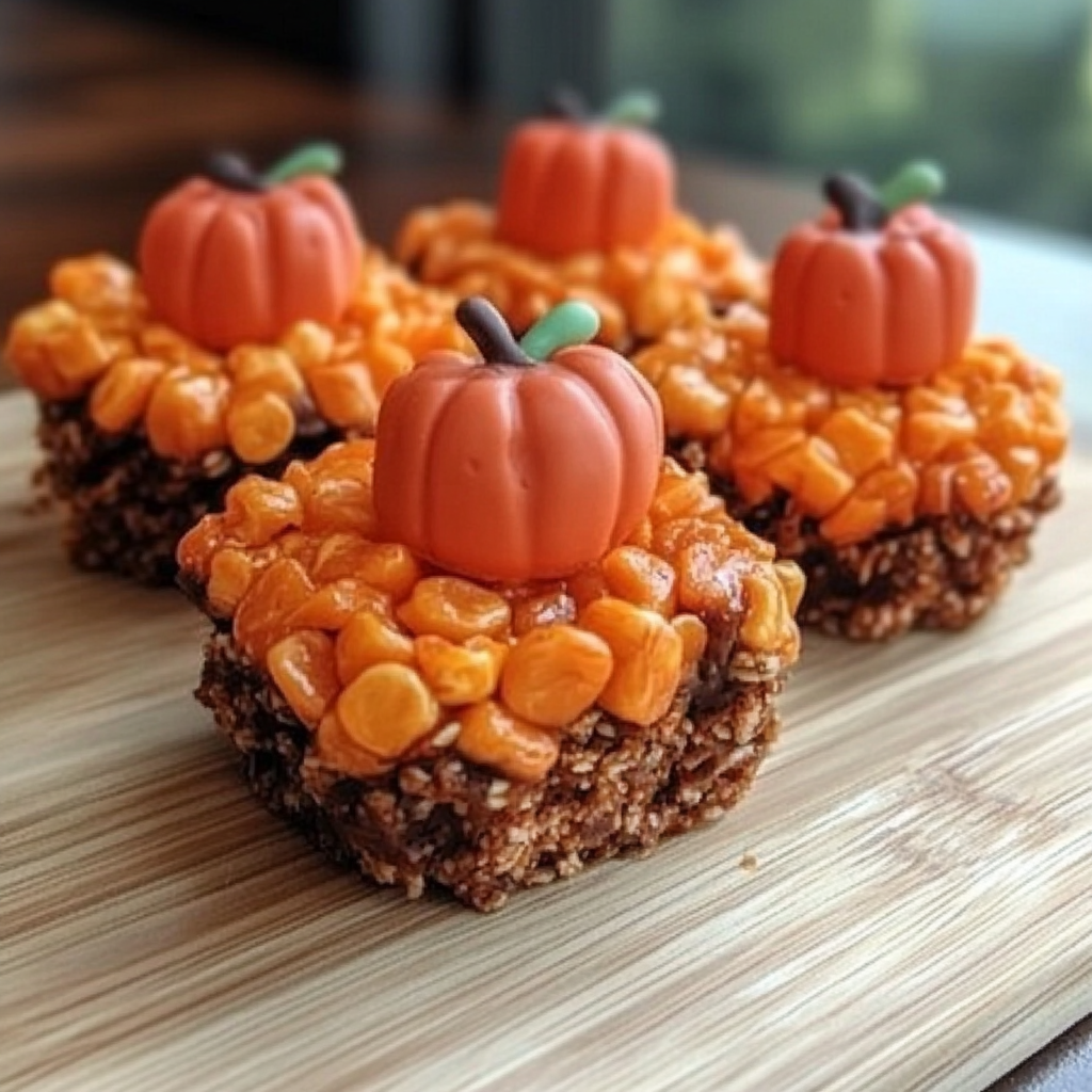 Recipe preparation for Chocolate Candy Corn Treats