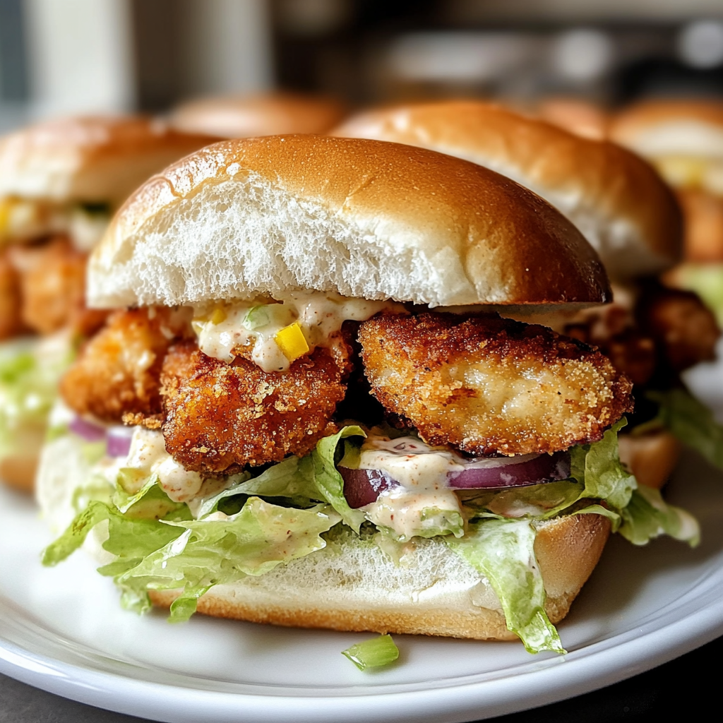 Recipe preparation for Crispy Chicken Caesar Sandwich