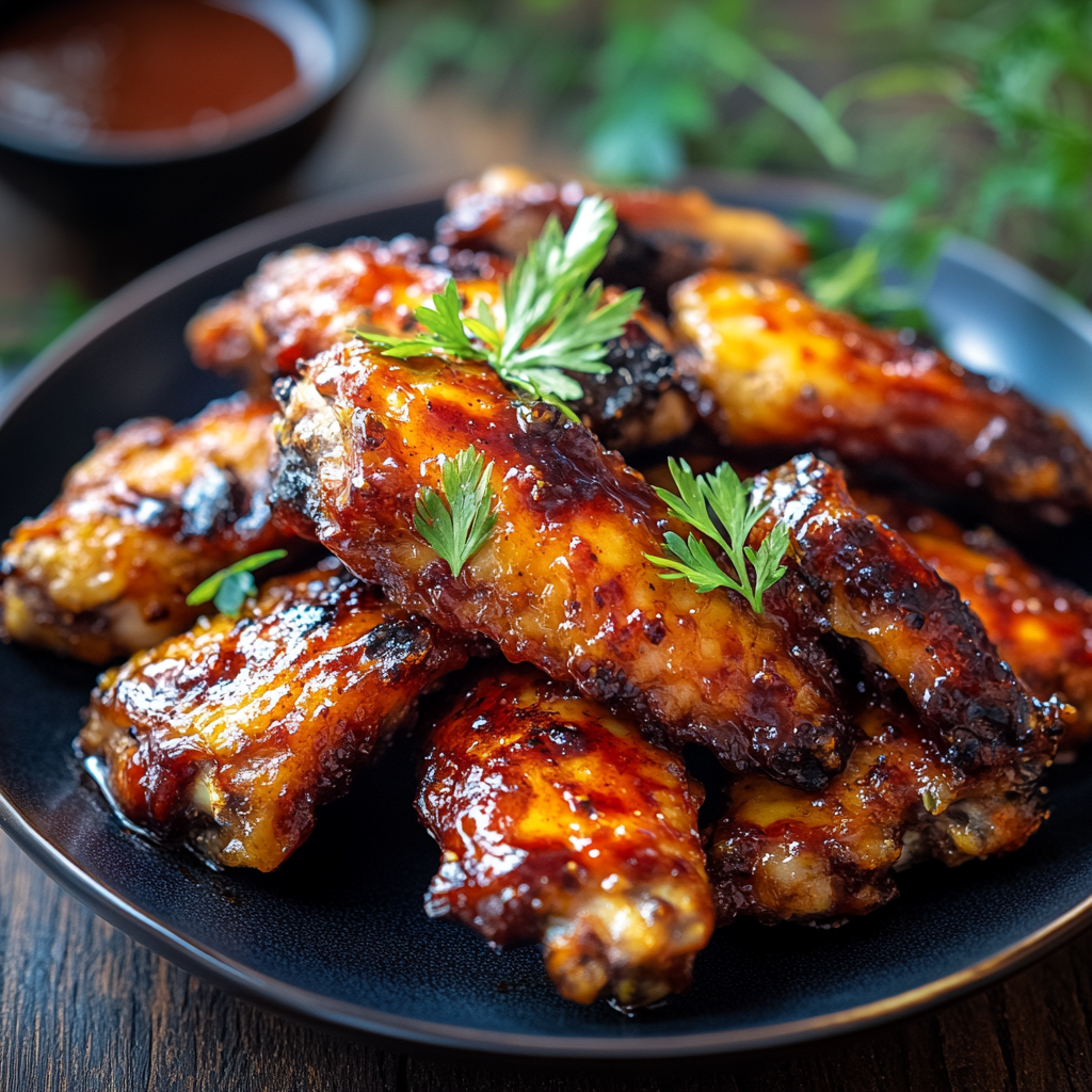 Recipe preparation for Crispy Oven-baked Honey Bbq Chicken Wings