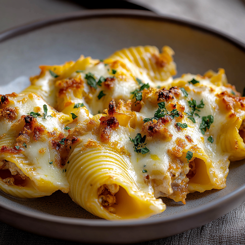 Recipe preparation for Cozy Pumpkin & Gouda Stuffed Shells