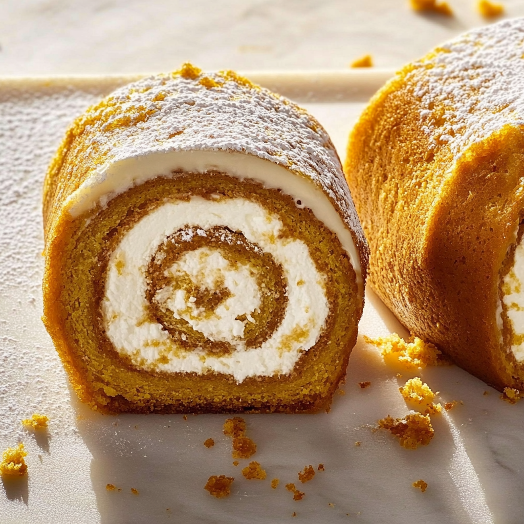 Recipe preparation for Pumpkin Cream Cheese Roll