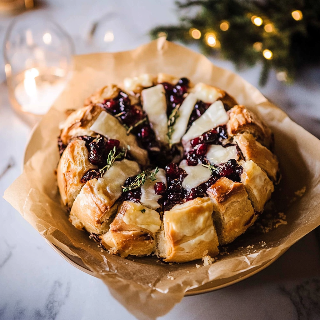 Recipe preparation for Cranberry Brie Pull Apart Bread