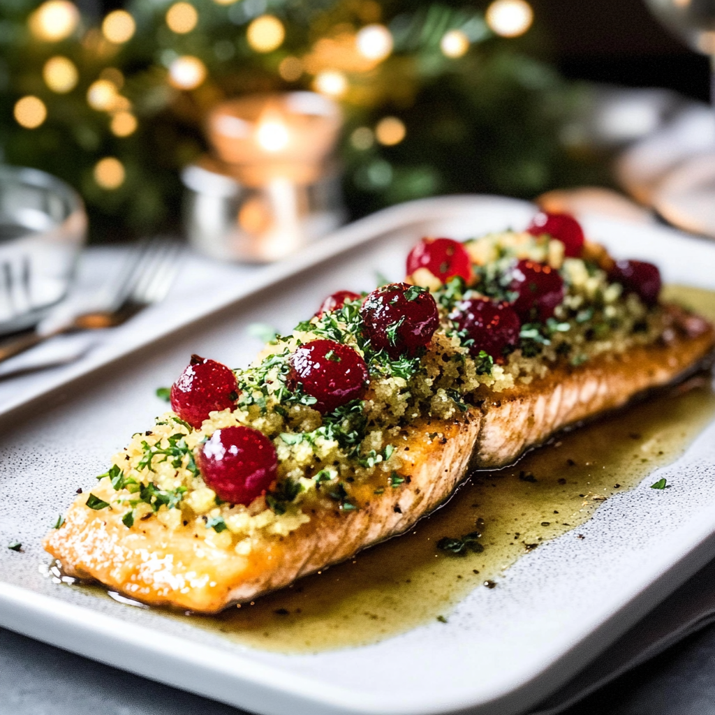 Recipe preparation for Christmas Baked Salmon