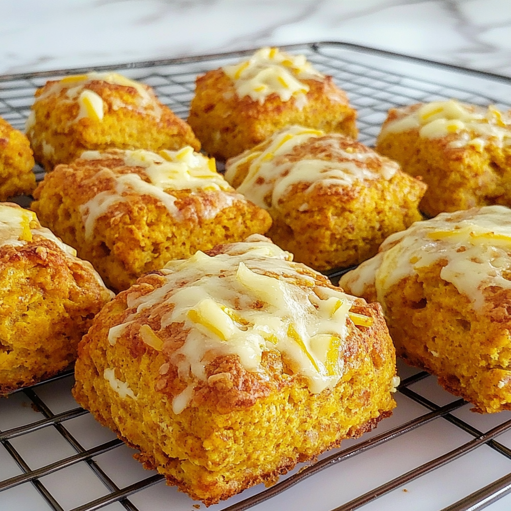 Recipe preparation for Pumpkin Cheddar Biscuits