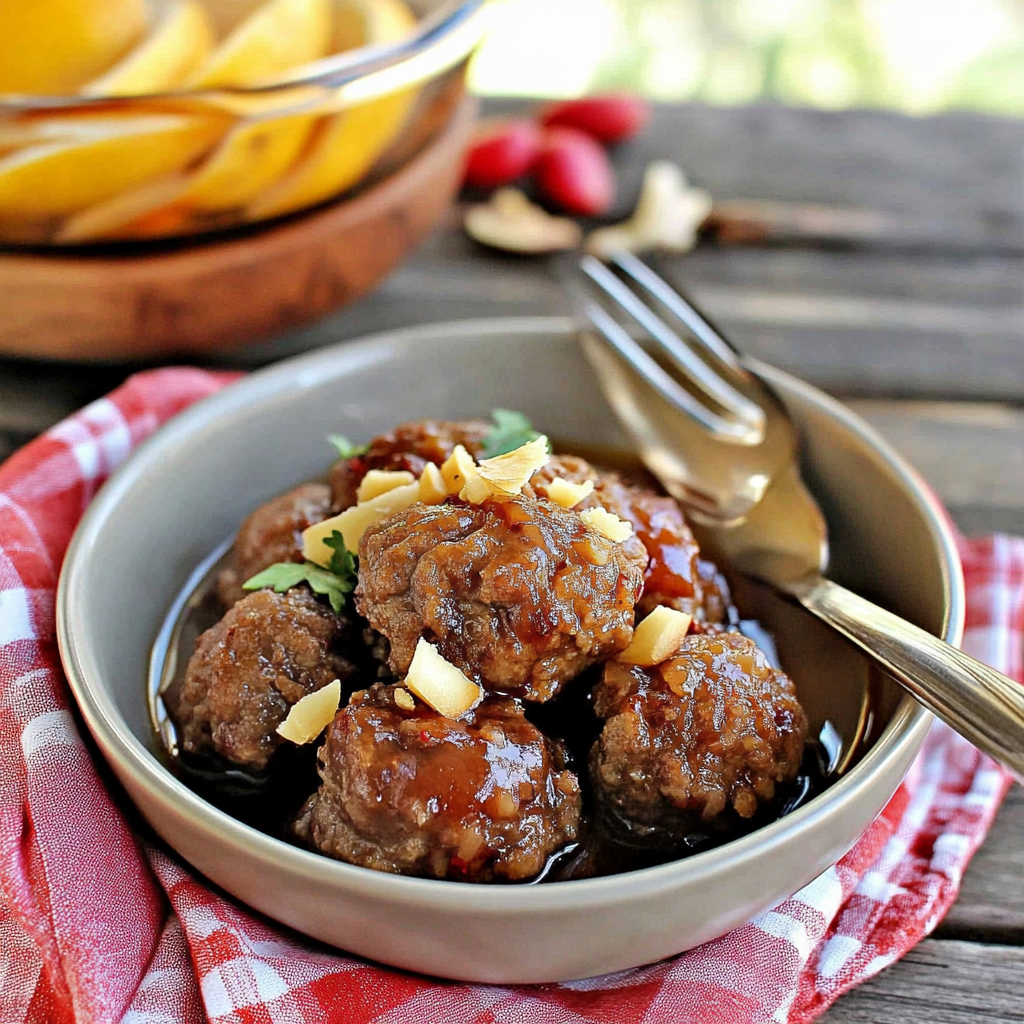 Recipe preparation for Apple Cider Braised Meatballs