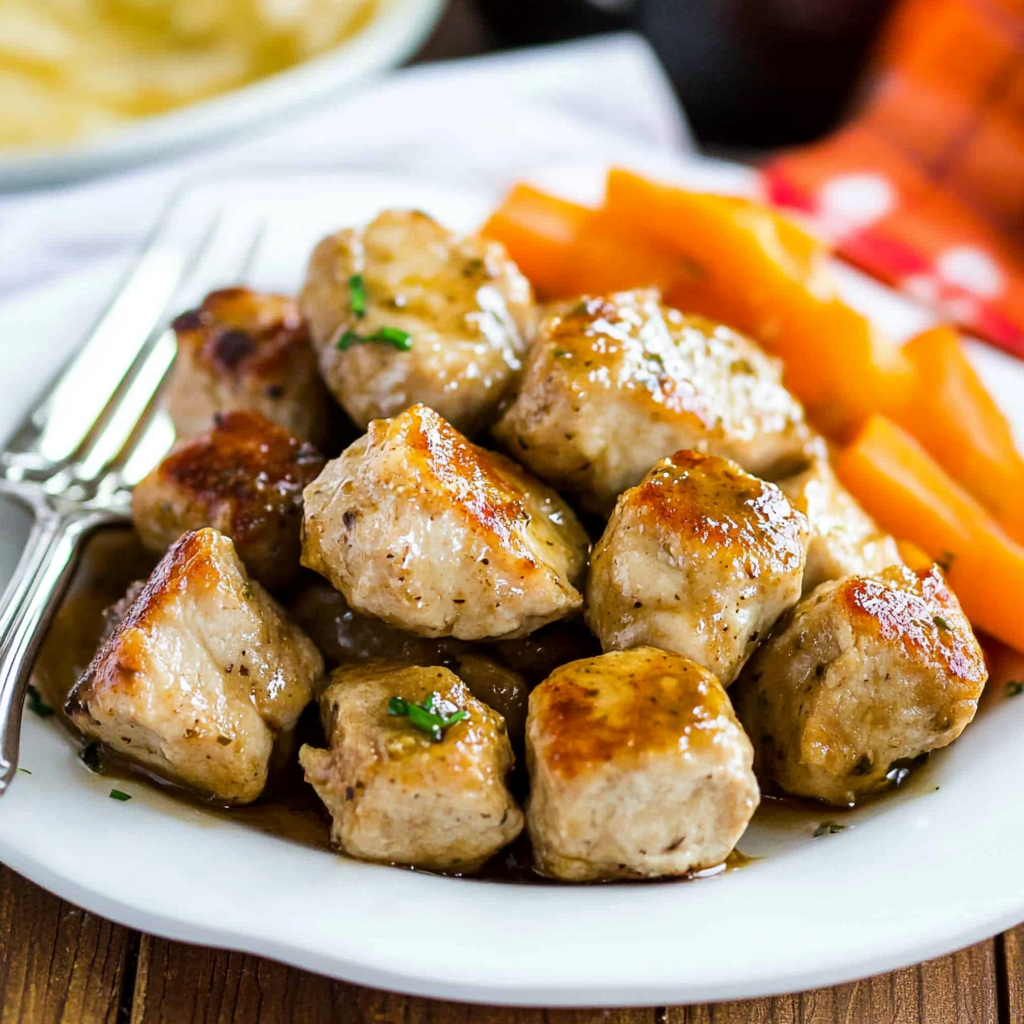 Recipe preparation for Honey Mustard Turkey Bites