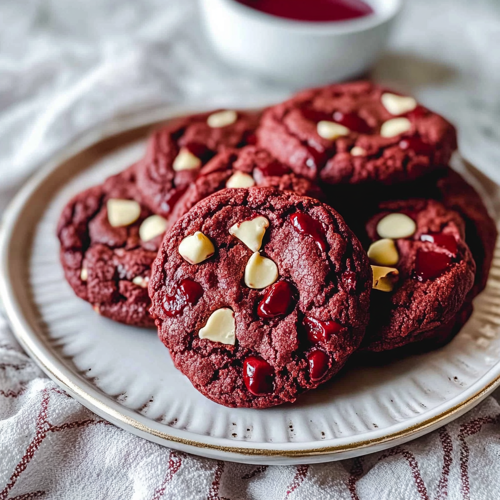 Recipe preparation for Red Velvet Chocolate Chip Cookies
