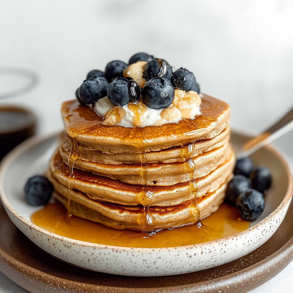 Recipe preparation for Maple Almond Protein Pancakes