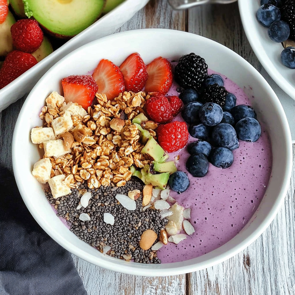 Recipe preparation for High-Protein Cottage Cheese Smoothie Bowl