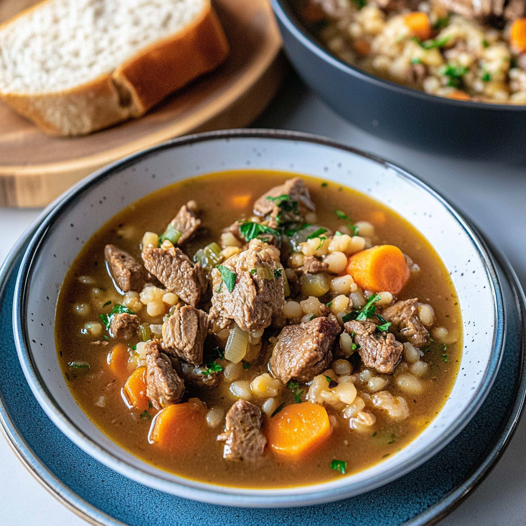 Recipe preparation for Beef and Barley Slow Cooker Stew