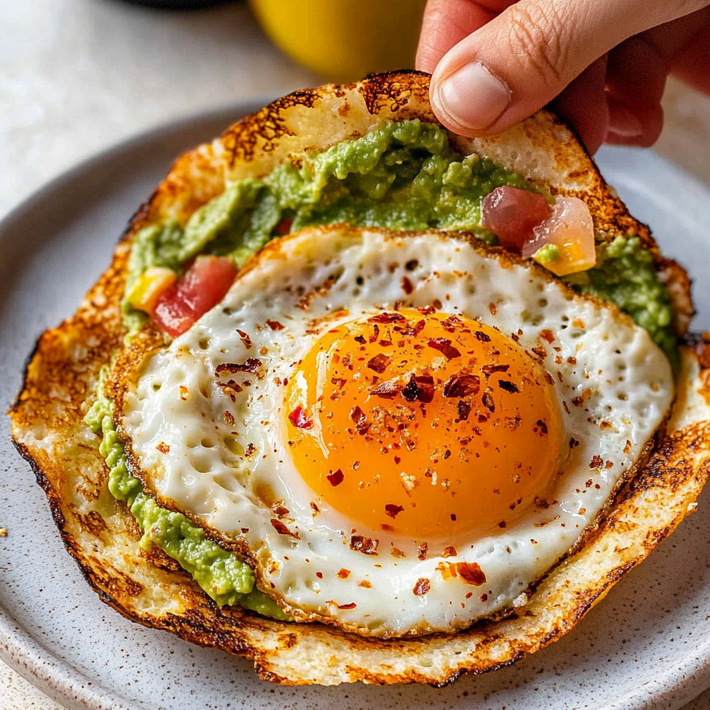 Recipe preparation for Crispy Feta Fried Eggs