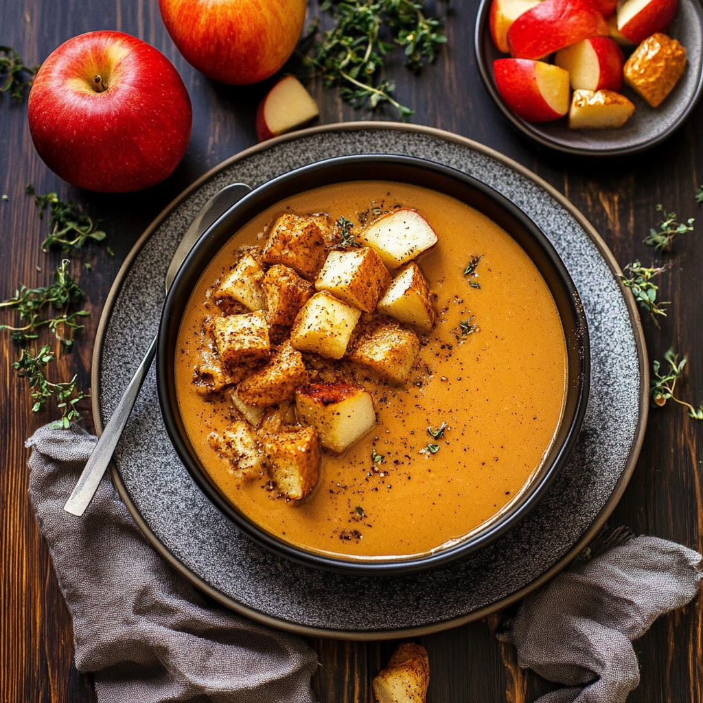Recipe preparation for Pumpkin Apple Bisque