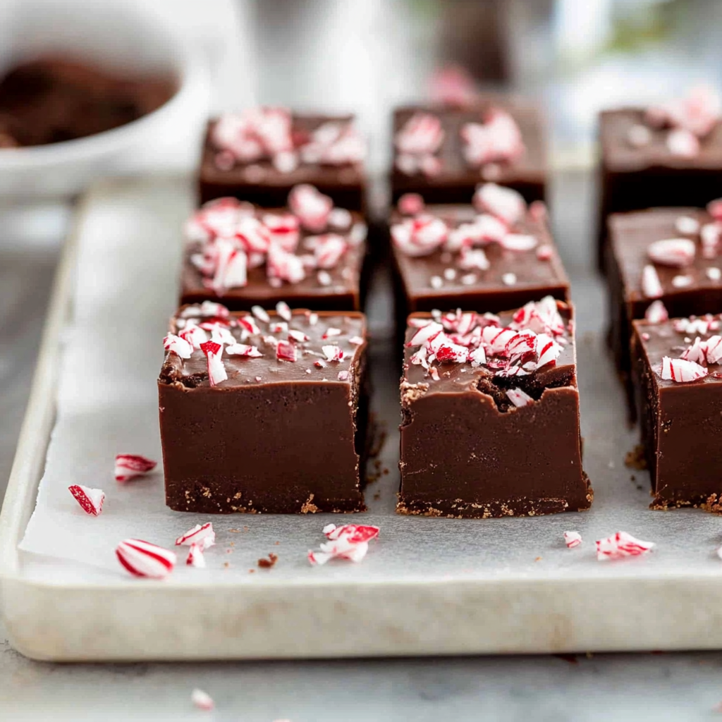 Recipe preparation for Peppermint Chocolate Fudge