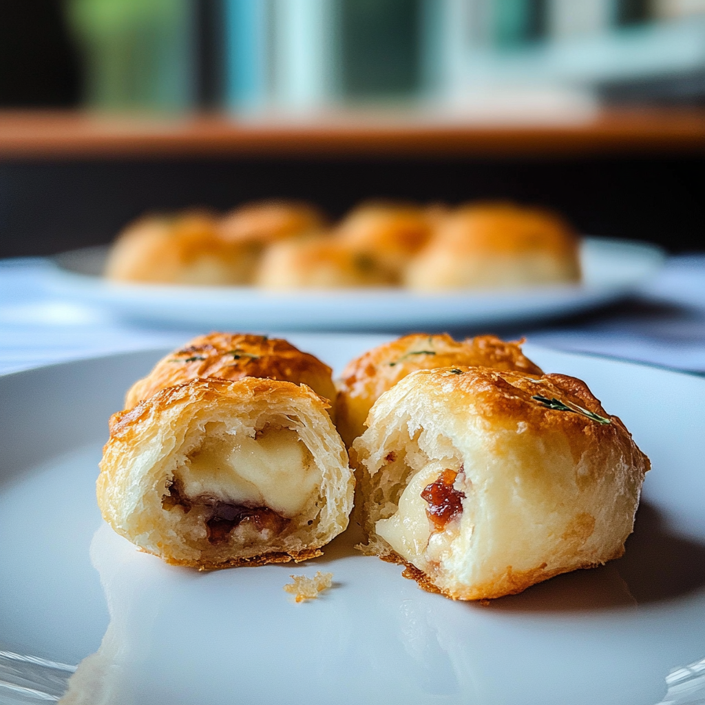 Recipe preparation for Cranberry Brie Biscuit Bombs