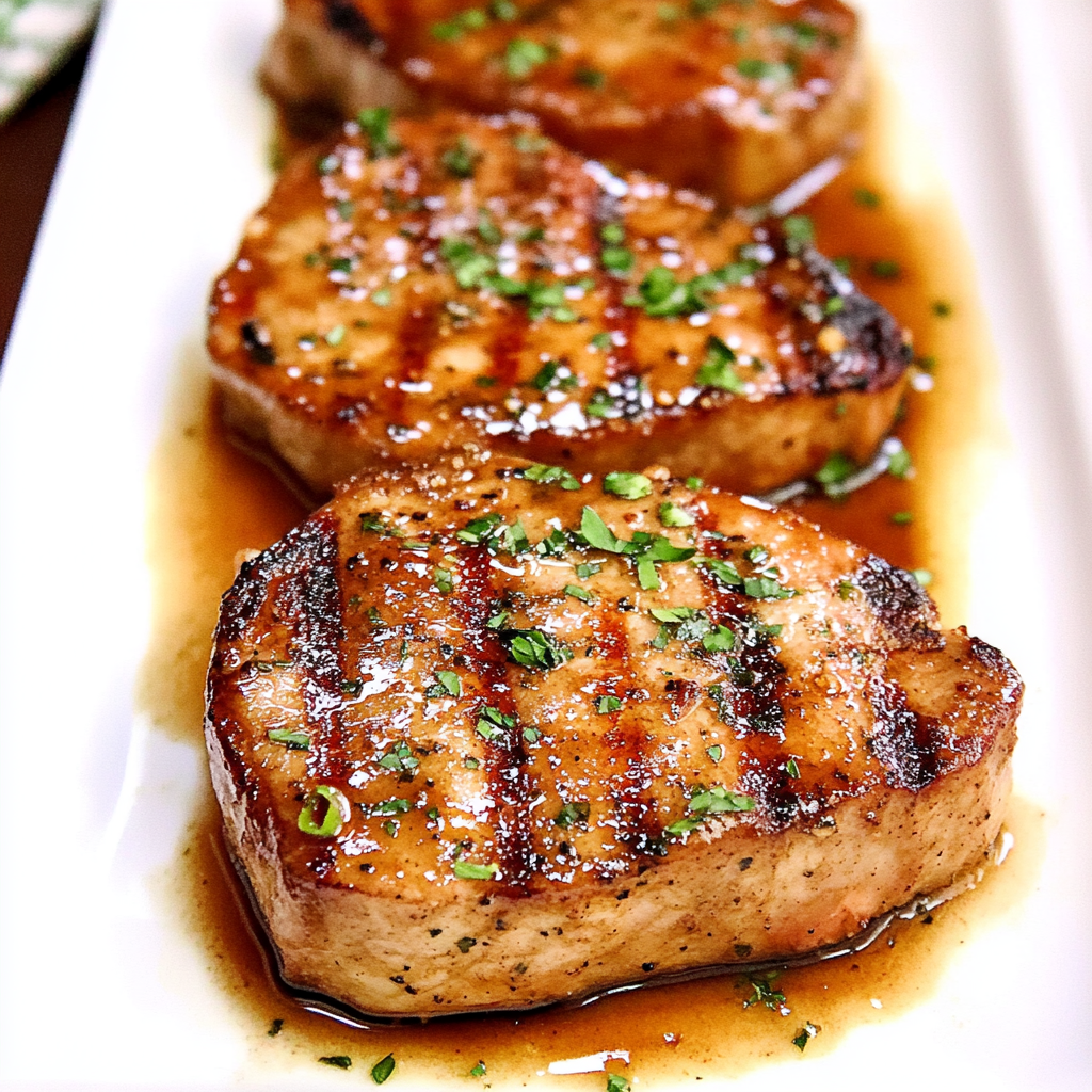 Recipe preparation for Maple Dijon Holiday Pork Chops