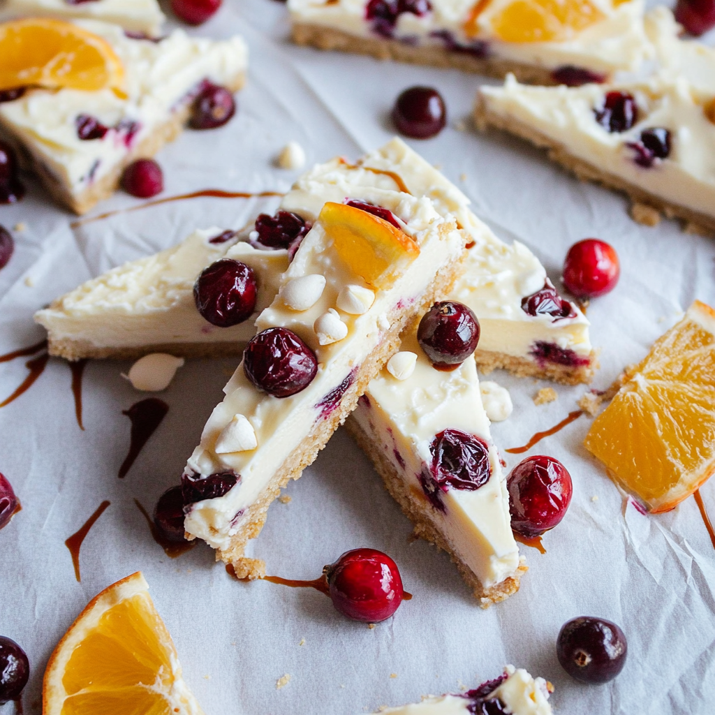 Recipe preparation for Festive White Chocolate Cranberry Bars