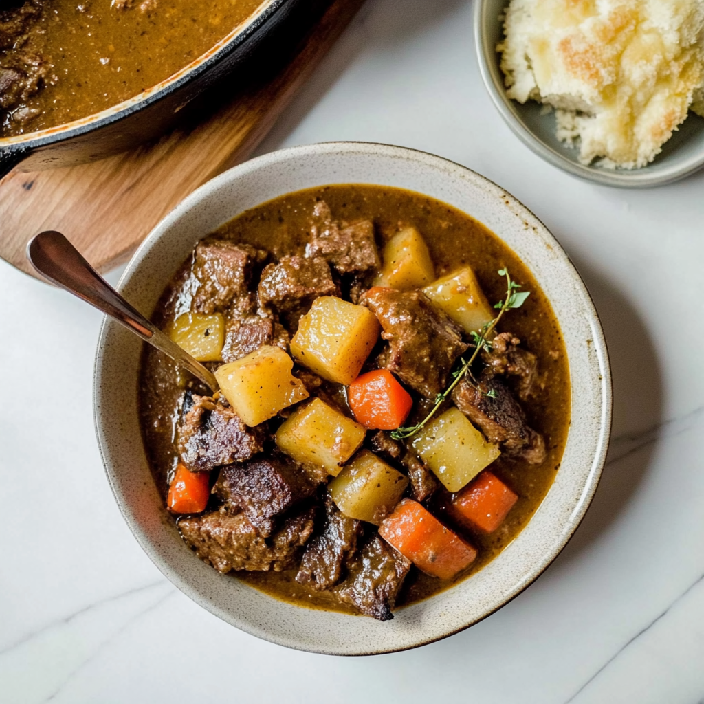 Recipe preparation for Beef & Root Veggie Casserole