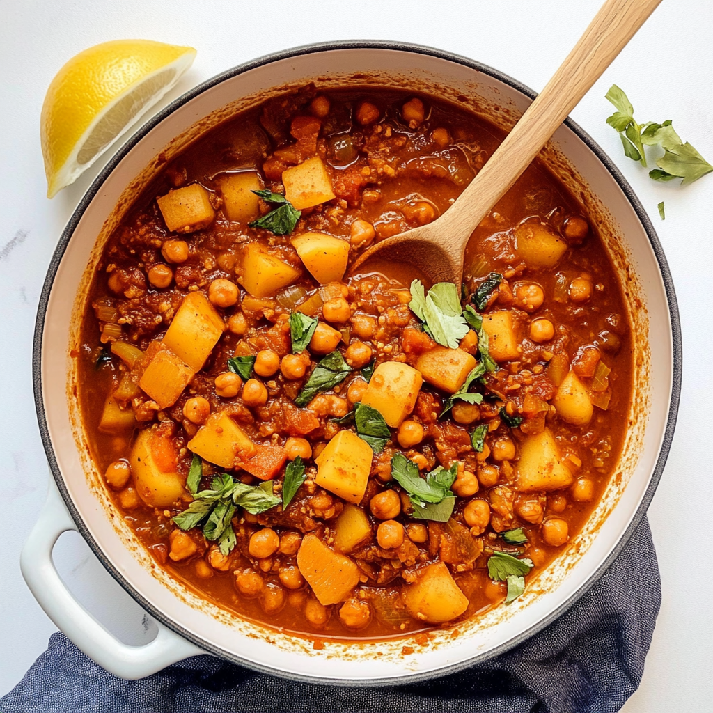 Recipe preparation for Winter Spiced Veggie & Chickpea Stew