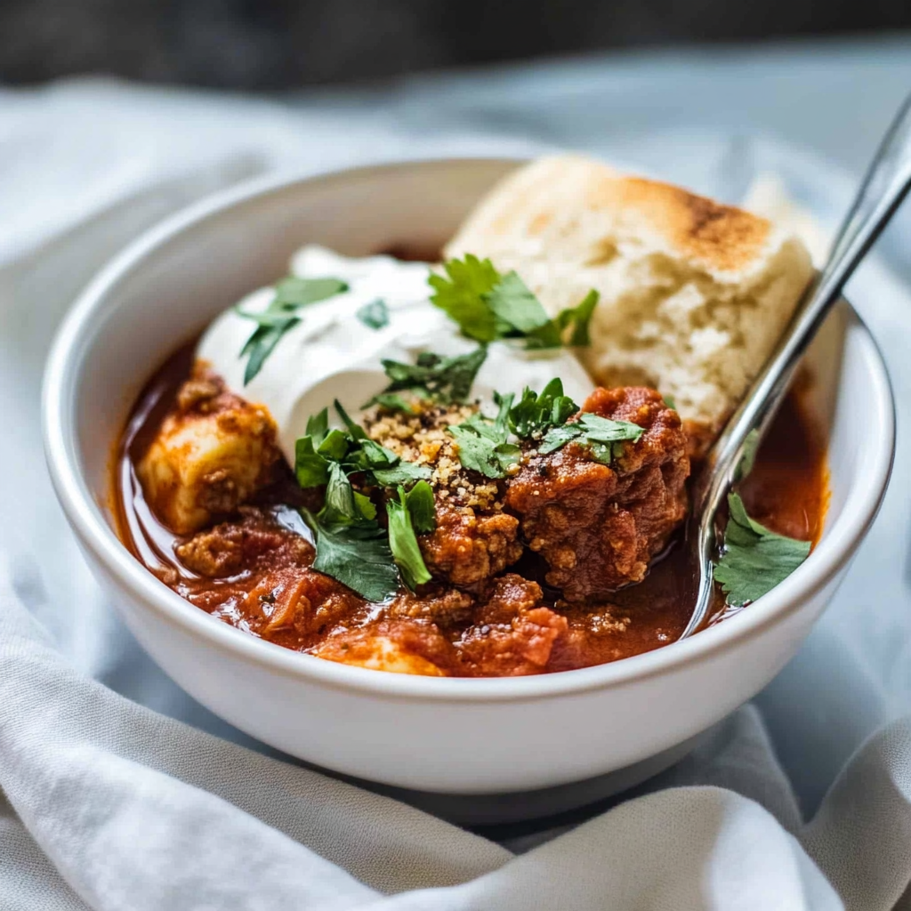 Recipe preparation for Smoky Tomato Beef Soup