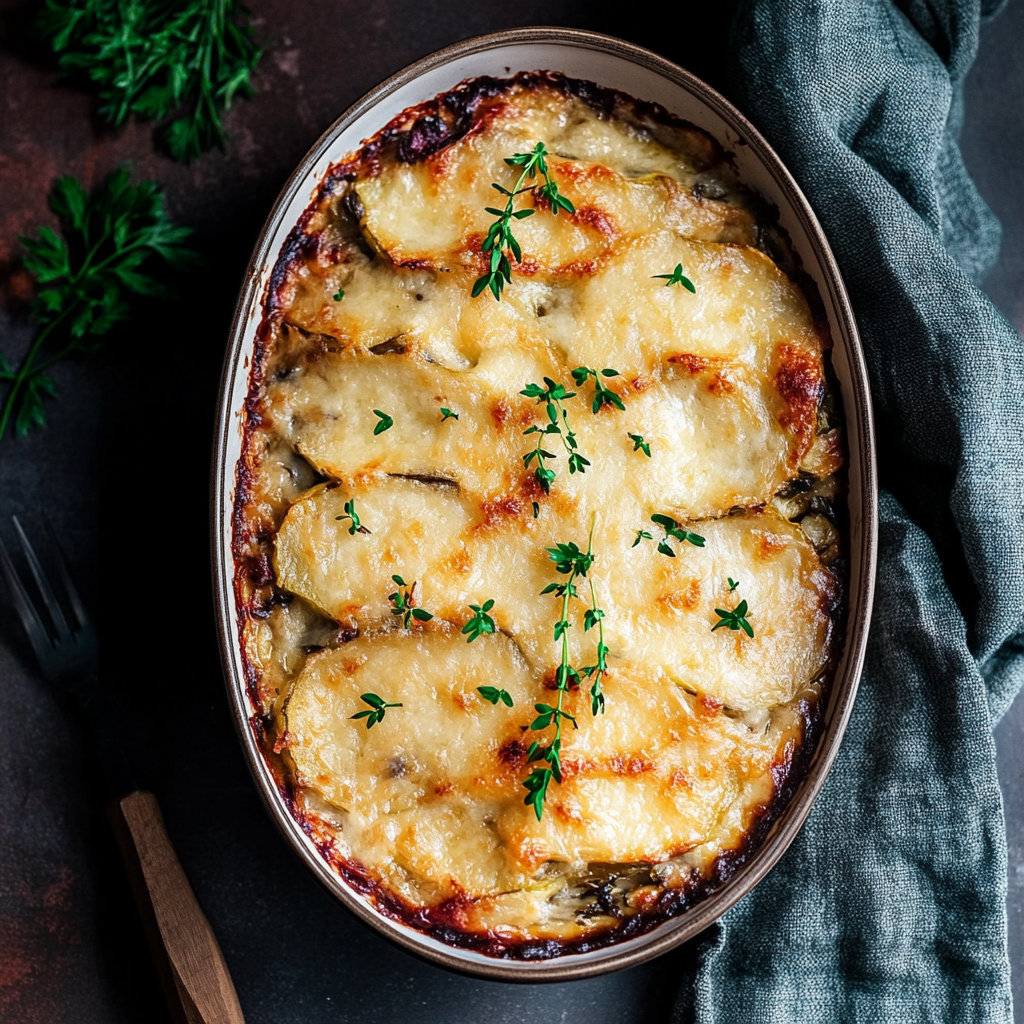 Recipe preparation for Christmas Veggie Gratin