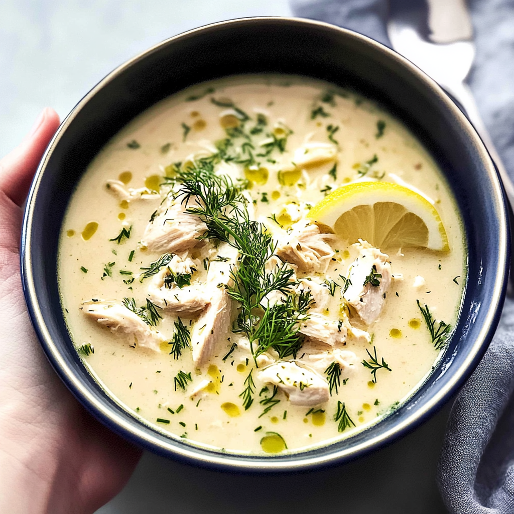 Recipe preparation for Creamy Dill Chicken Soup