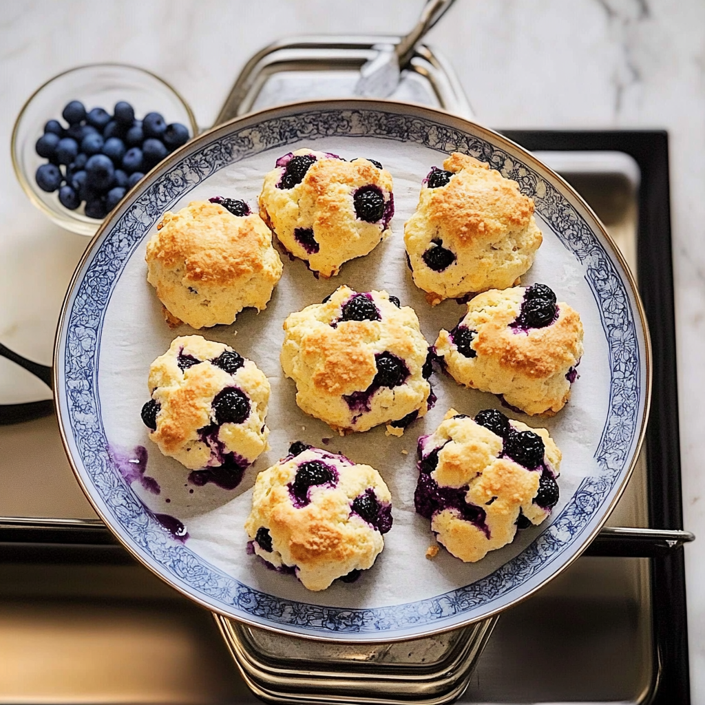 Recipe preparation for Blueberry Biscuits