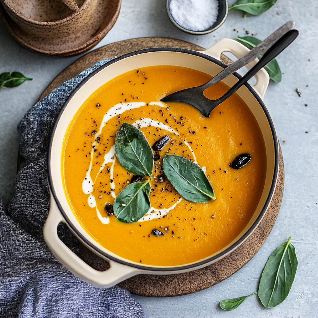 Recipe preparation for Roasted Squash & Carrot Soup