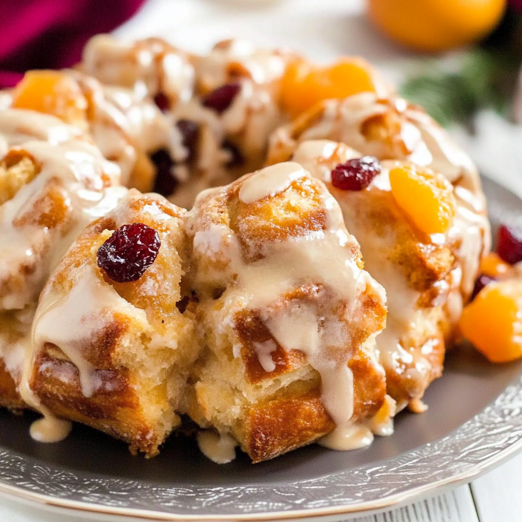 Recipe preparation for Christmas Morning Orange Pull-Apart Bread