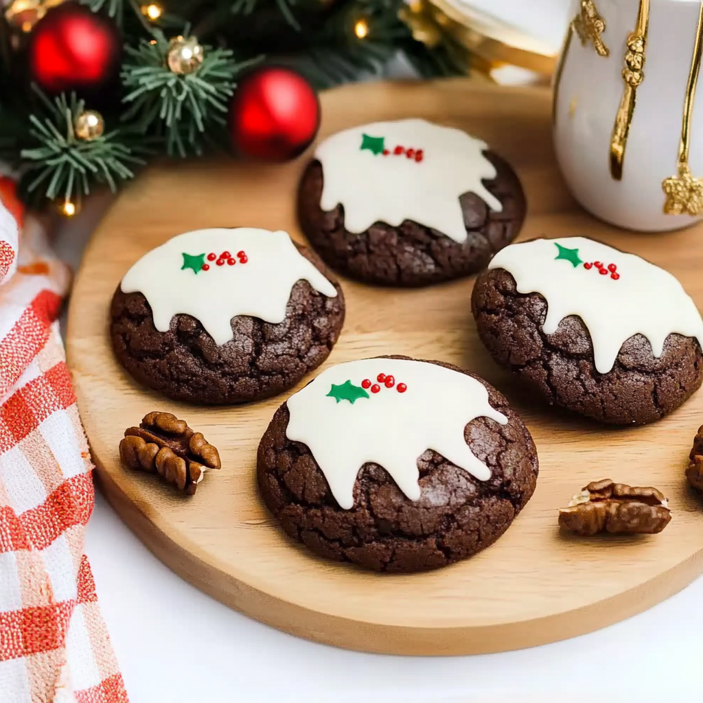 Recipe preparation for Christmas Pudding Cookies