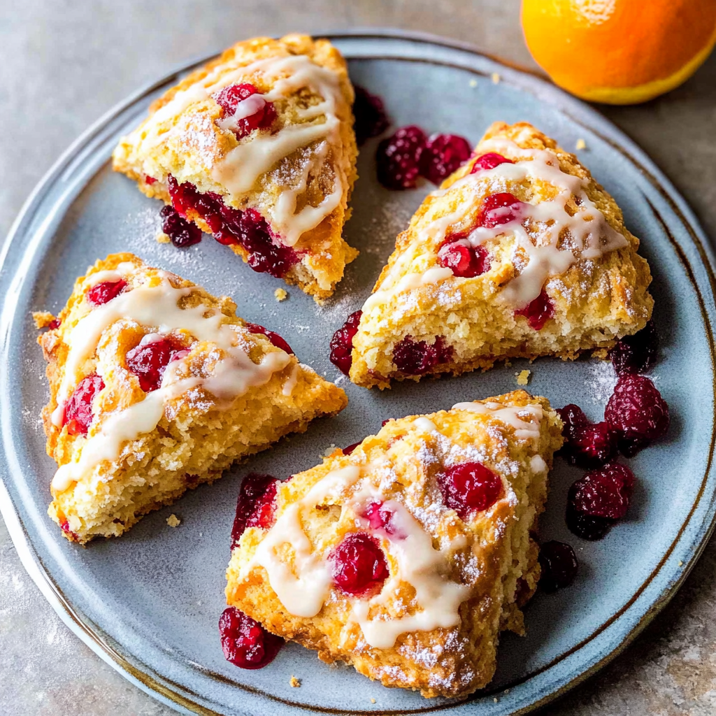 Recipe preparation for Cranberry Orange Scones