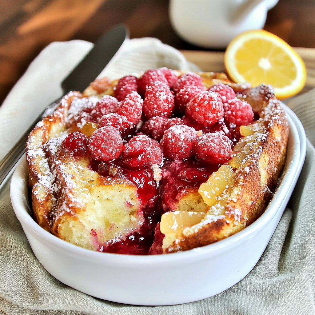 Recipe preparation for Cranberry Orange French Toast Casserole