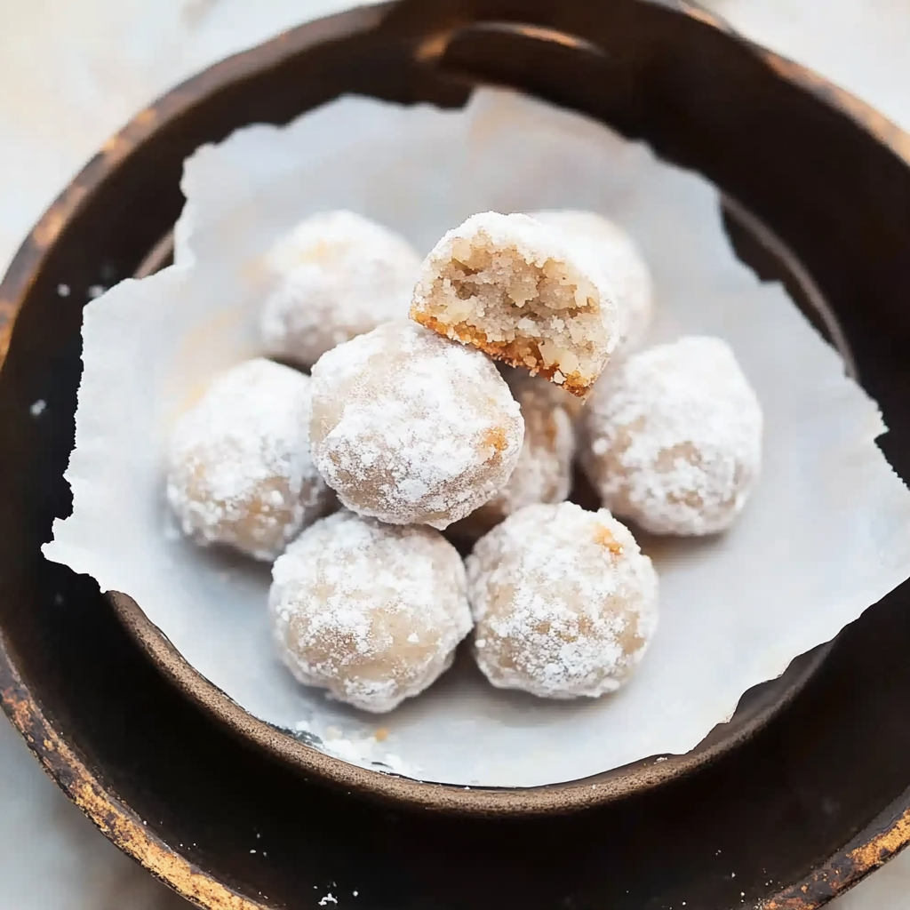 Recipe preparation for Maple-Walnut Snowball Cookies