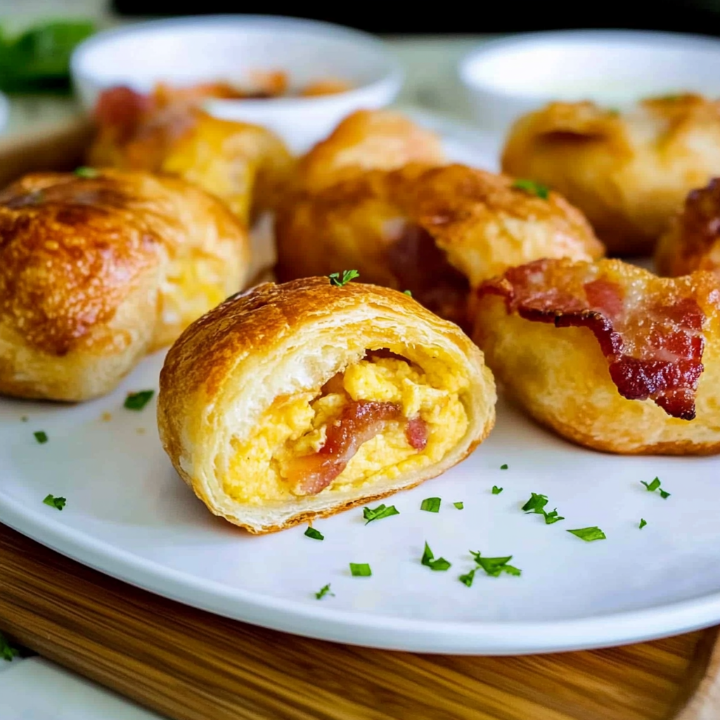 Recipe preparation for Crescent Roll Egg Muffins with Bacon