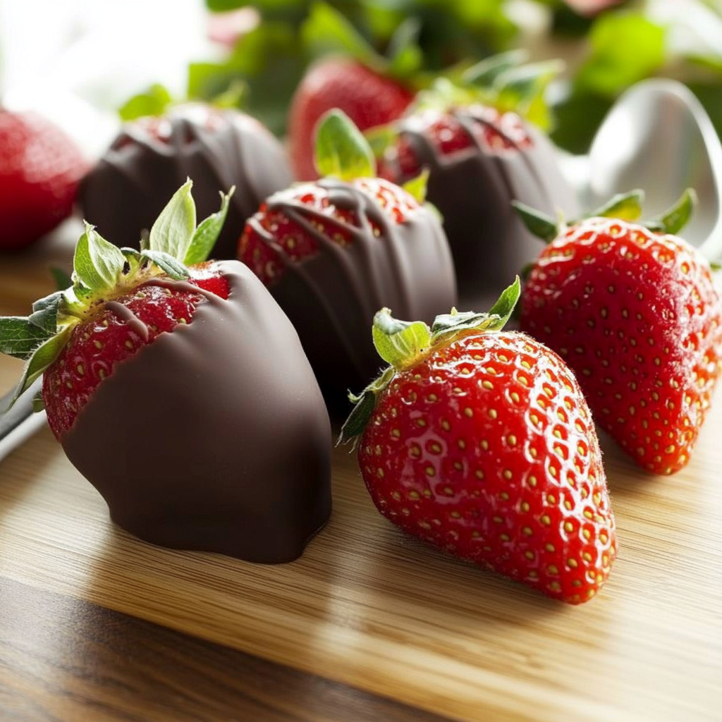 Recipe preparation for Holiday Chocolate-Dipped Strawberries