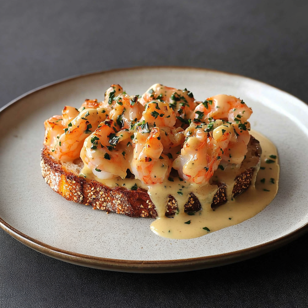 Recipe preparation for Herb Butter Shrimp Toasts