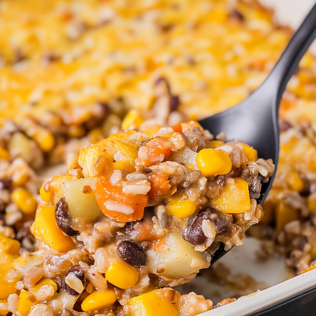 Recipe preparation for Roasted Veggie & Barley Casserole