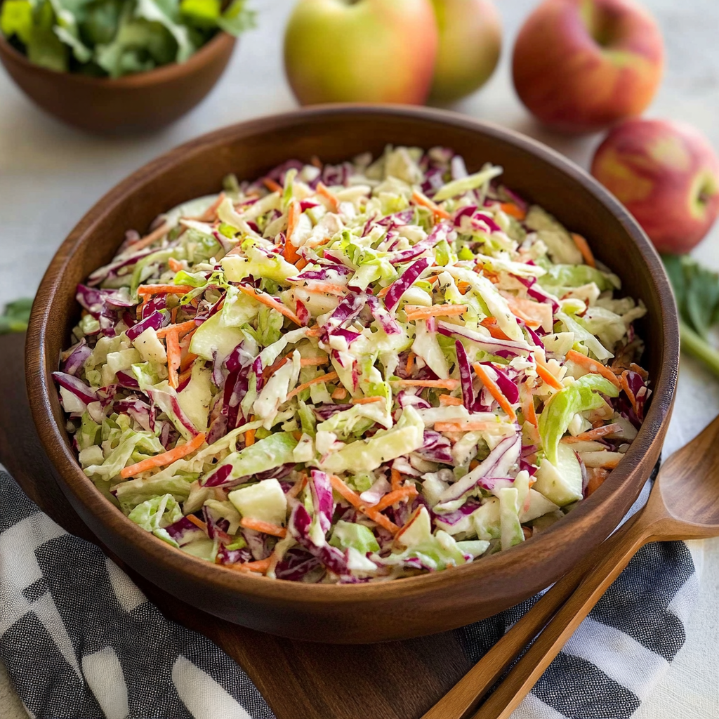 Recipe preparation for Apple Slaw with Greek Yogurt Dressing
