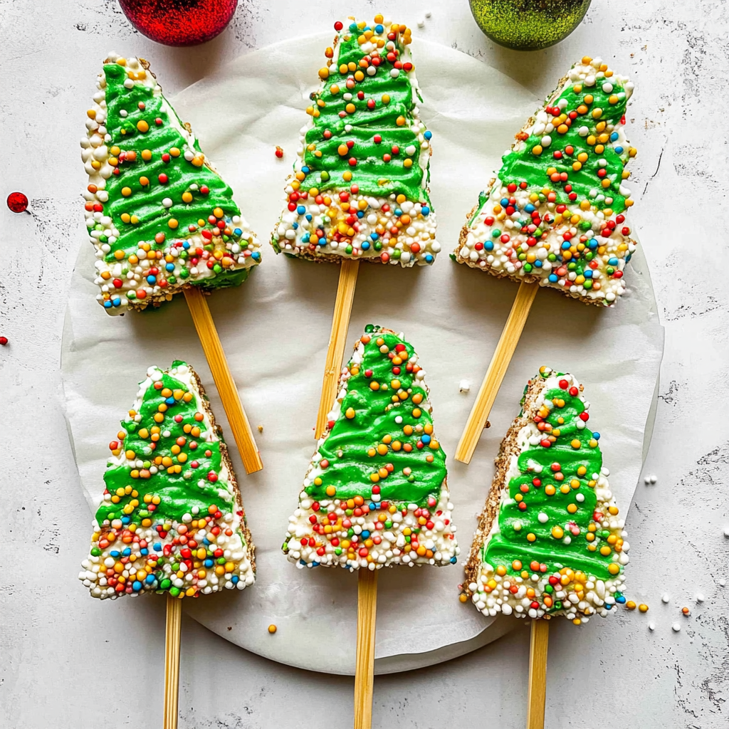 Recipe preparation for Easy Holiday Rice Krispie Pop Shapes