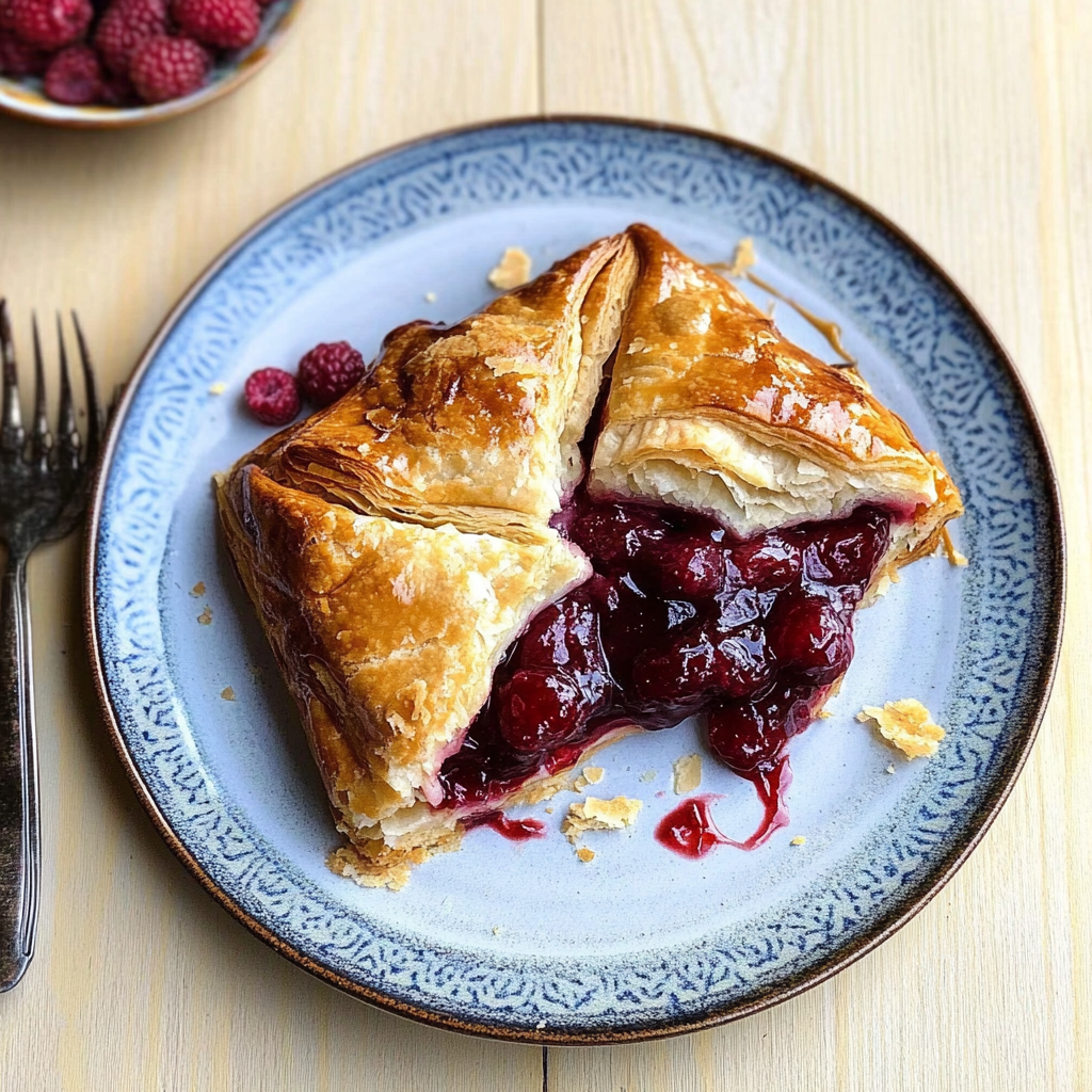 Recipe preparation for Baked Brie with Raspberry Preserves & Puff Pastry Hearts