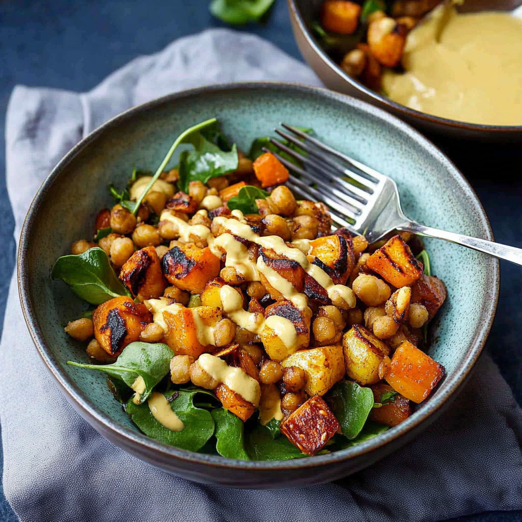 Recipe preparation for Chickpea & Roasted Vegetable Grain Bowls