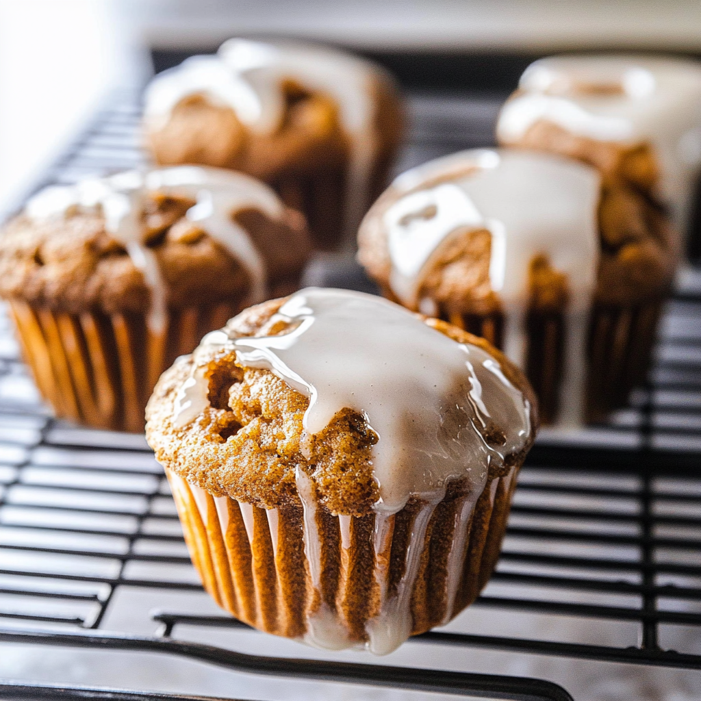 Recipe preparation for Warm Gingerbread Muffins with Glaze