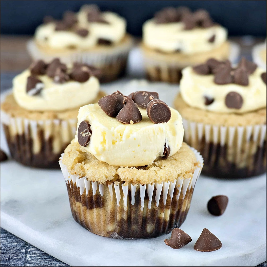Recipe preparation for No-Bake Cookie Dough Cheesecake Cups