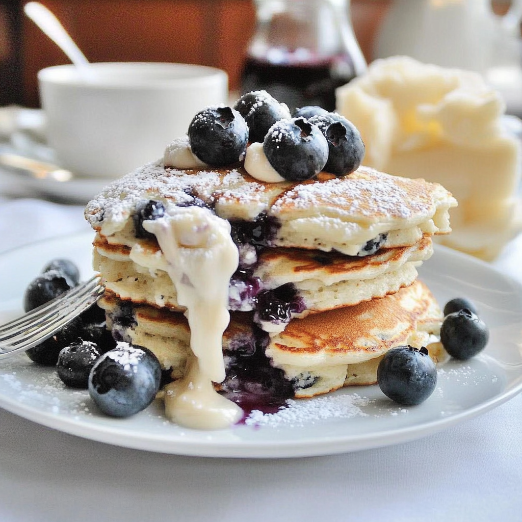 Recipe preparation for Coconut Milk Blueberry Pancakes