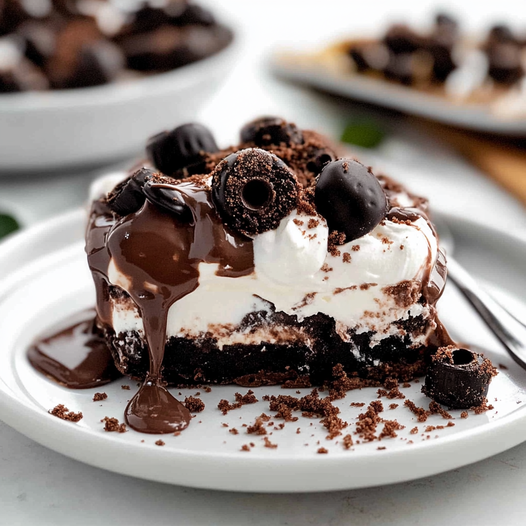 Recipe preparation for Peppermint Chocolate Lasagna Dessert Cups