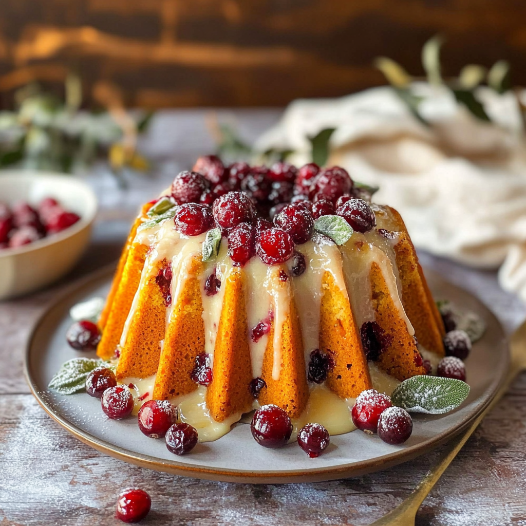 Recipe preparation for Cranberry Orange Mini Bundt Cakes