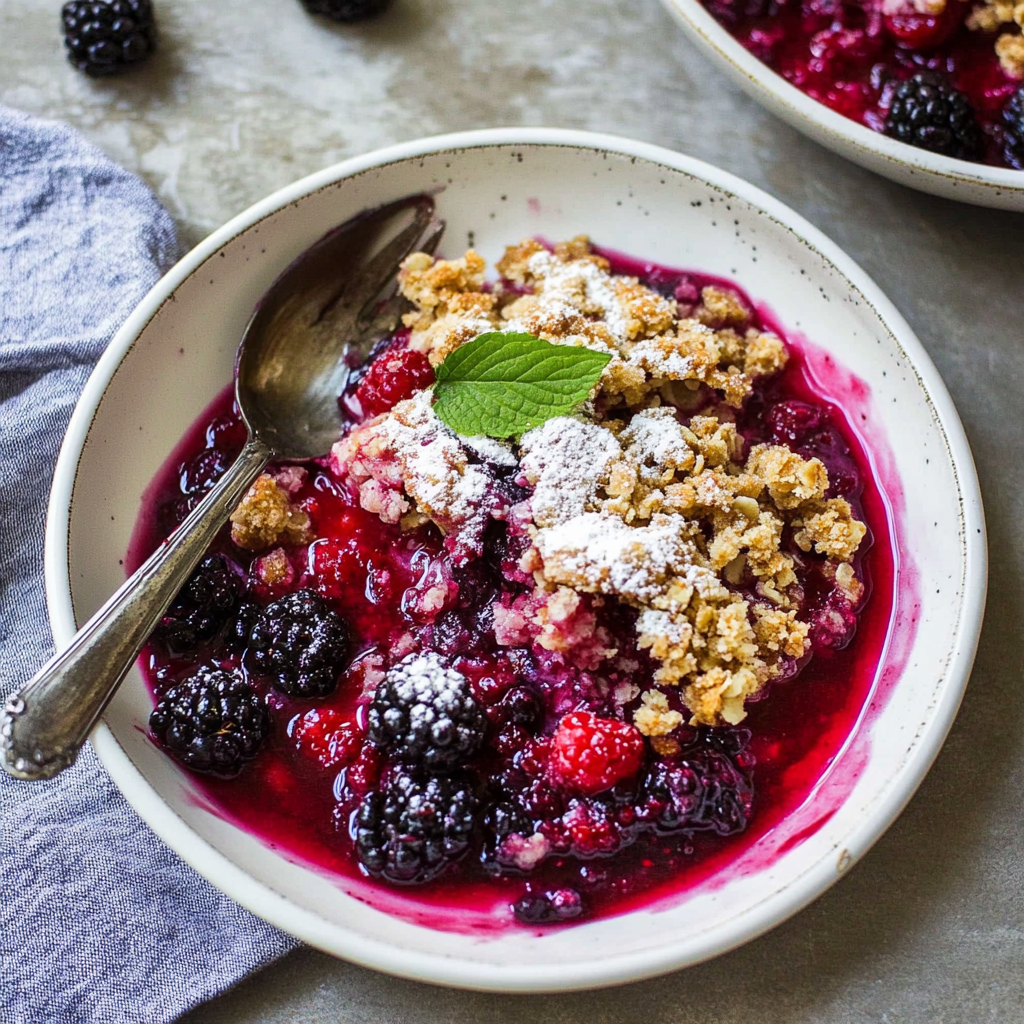 Recipe preparation for Warm Winter Berry Crisp